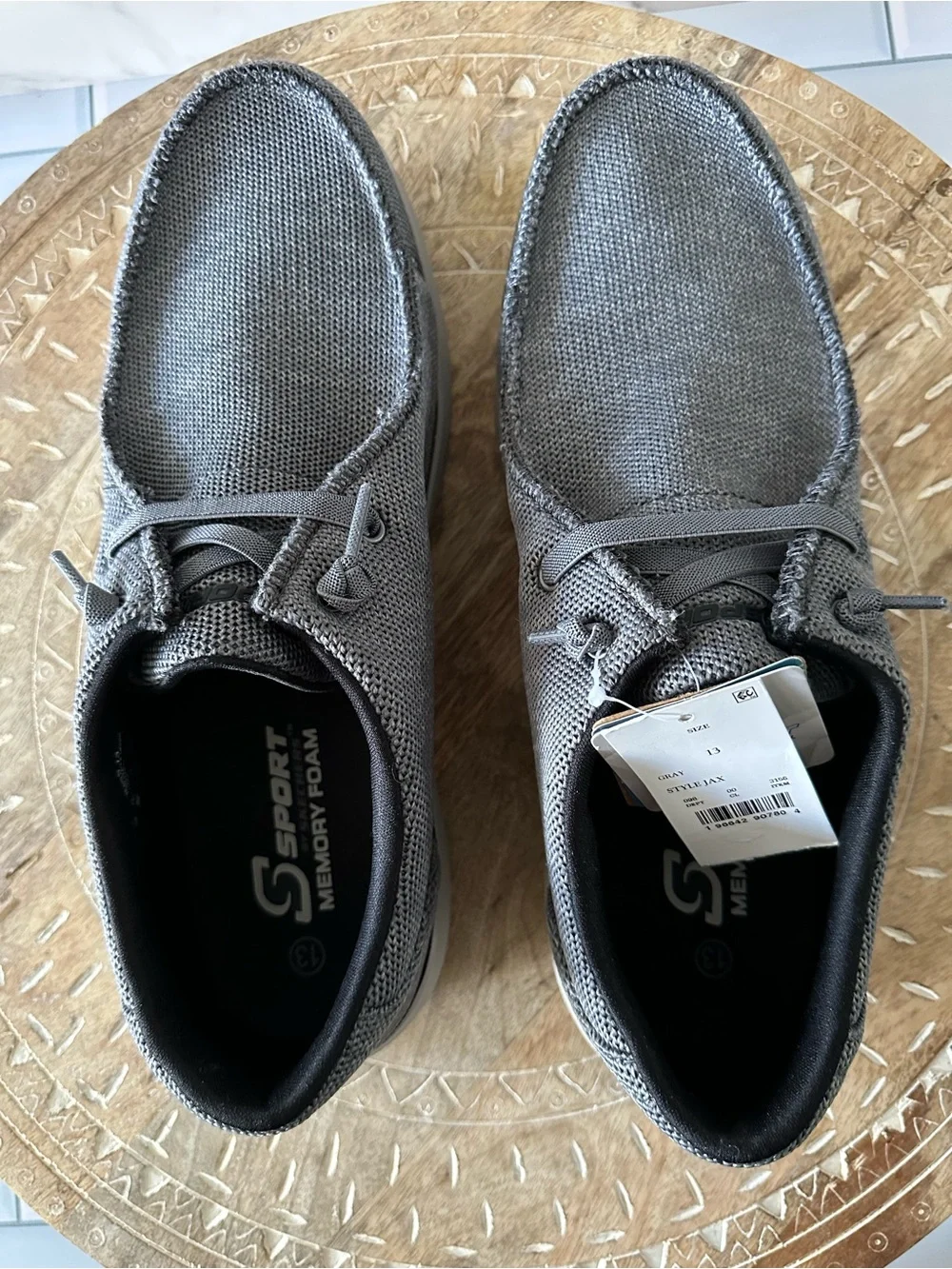 Skechers Men's 13 Slip On JAX Vegan Knitted Lace Up Memory Foam Loafer Shoes